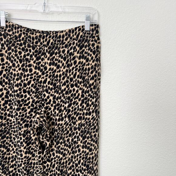 [J. Crew Factory] Jamie Pant Pull On Elastic Waist Leopard Print Trousers Size 8 - Picture 6 of 11